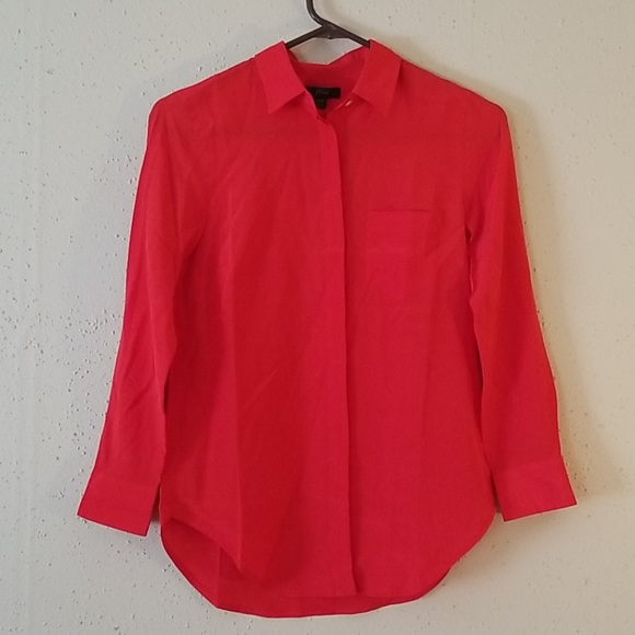 Petite 100% Silk Button-up Long Sleeve Blouse OOP - Picture 2 of 5